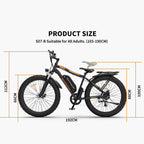 AOSTIRMOTOR Electric Mountain Bike, 750W Motor&amp;48V 13AH Battery Ebike with Rack and Fender, 26 4.0 Inch Fat Tire Bike, Electric Bicycle for Adults