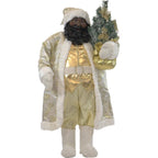 36 in. Chrismtas Music and Motion African American Santa with Tree