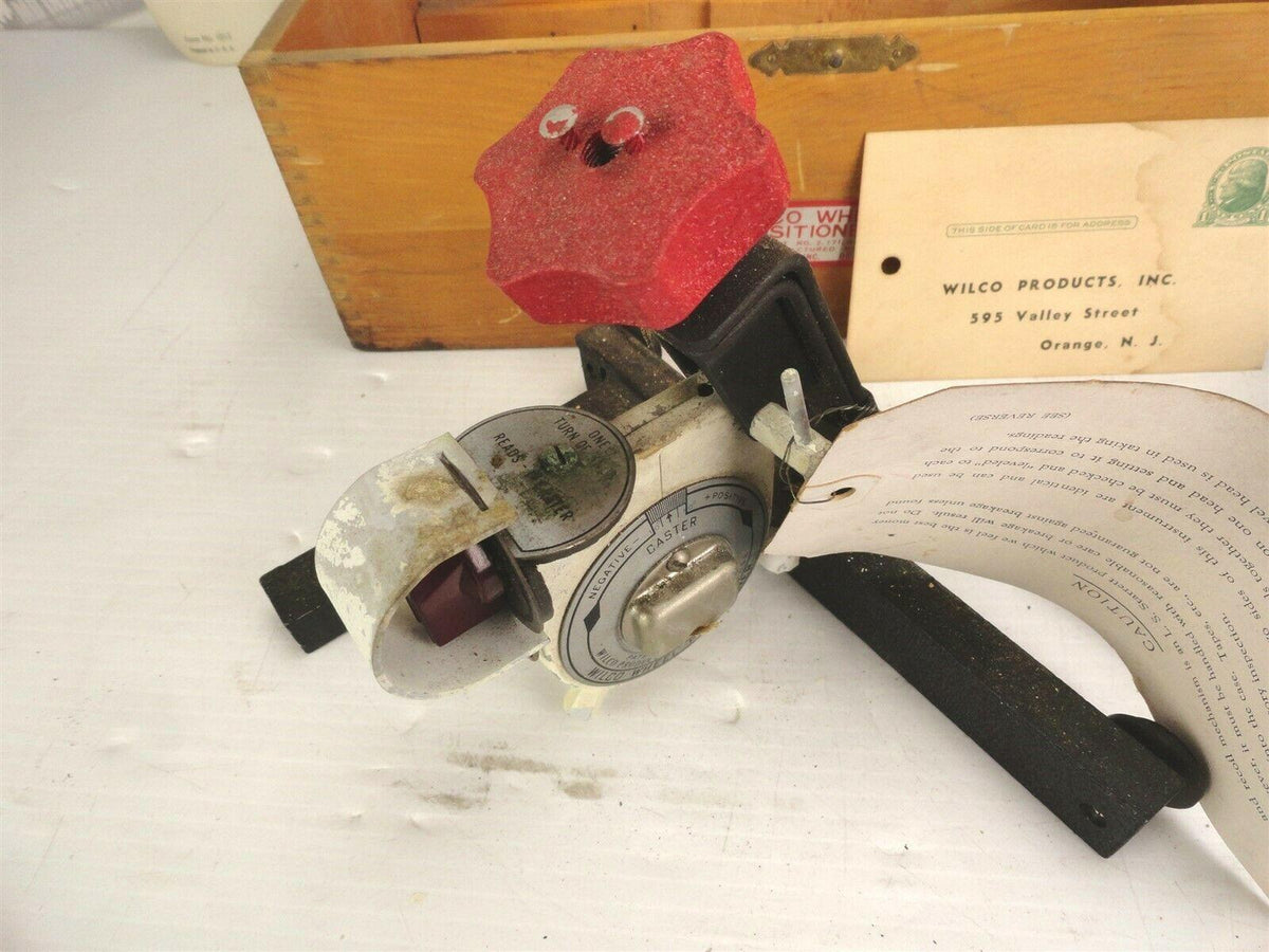 1946 WILCO - WHEEL ALIGNMENT POSITIONER w/TOOL CASE & CHART, 70+ YRS OLD