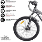 hosote 26 Inch Mountain Bike, Full Suspension 21 Speed High-Tensile Carbon Steel Frame MTB with Dual Disc Brake for Men and Women