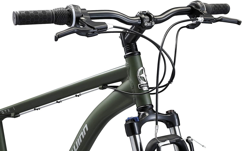 Schwinn GTX 1.0 Comfort Adult Hybrid Bike, Dual Sport Bicycle, 20-Inch Aluminum Frame, Green