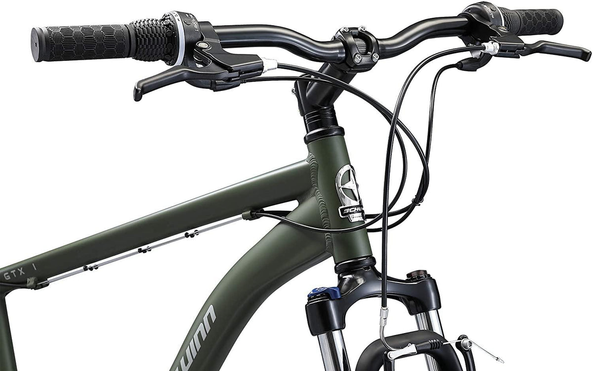 Schwinn GTX 1.0 Comfort Adult Hybrid Bike, Dual Sport Bicycle, 20-Inch Aluminum Frame, Green