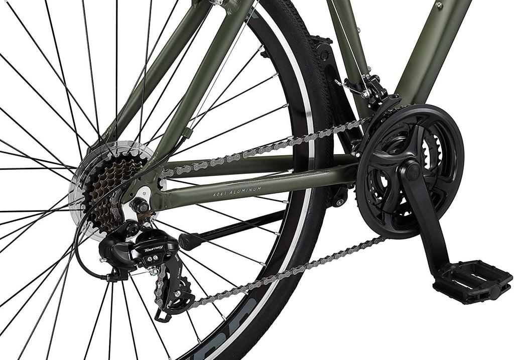 Schwinn GTX 1.0 Comfort Adult Hybrid Bike, Dual Sport Bicycle, 20-Inch Aluminum Frame, Green