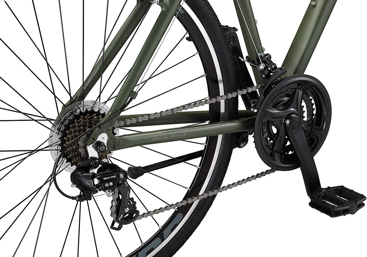Schwinn GTX 1.0 Comfort Adult Hybrid Bike, Dual Sport Bicycle, 20-Inch Aluminum Frame, Green