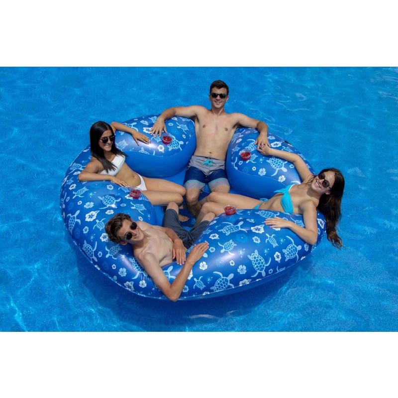 INTERNATIONAL LEISURE PROD INC International Leisure Blue/White Plastic Inflatable Floating Lounger