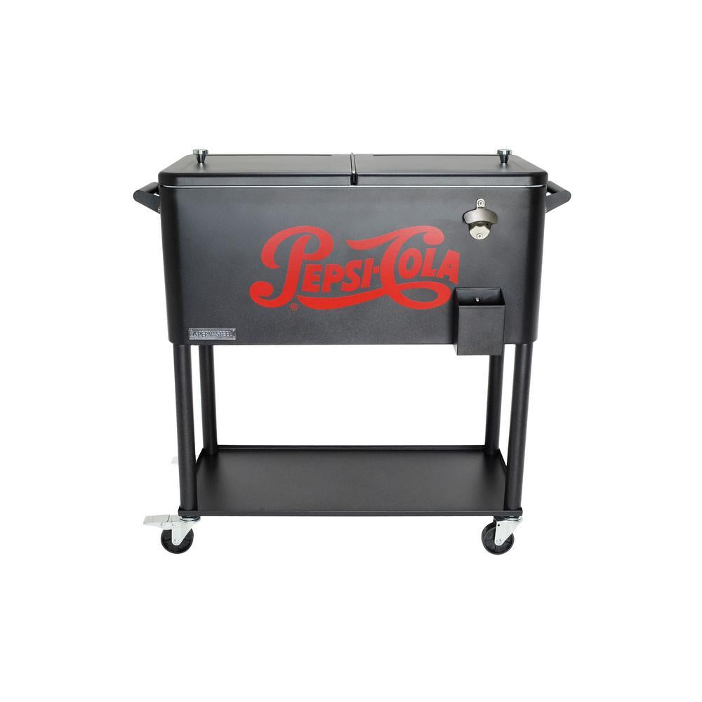 80 Qt. Rolling Patio Cooler with Bottle Tray
