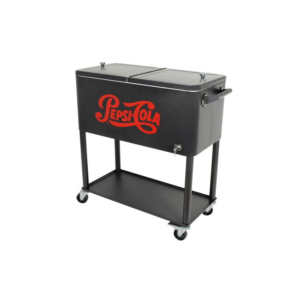 80 Qt. Rolling Patio Cooler with Bottle Tray
