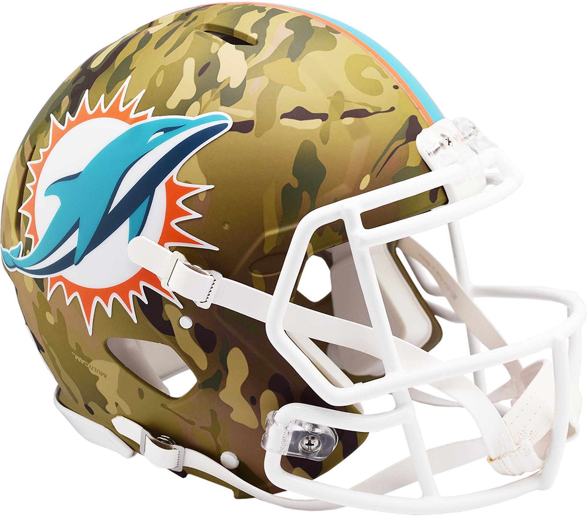 Riddell Miami Dolphins Camo Alternate Revolution Speed Authentic Football Helmet