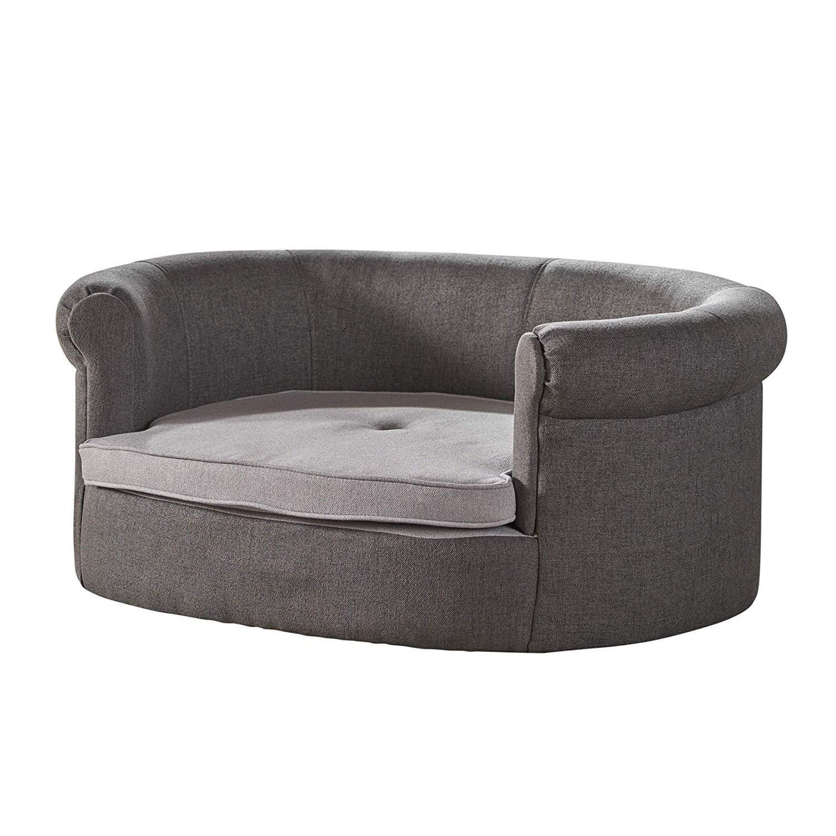 Christopher Knight Home Cassie Oval Charcoal &amp; Light Grey Fabric Dog Sofa