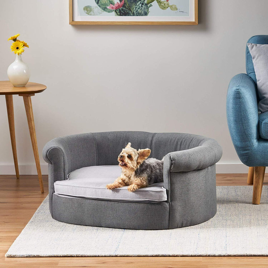 Christopher Knight Home Cassie Oval Charcoal &amp; Light Grey Fabric Dog Sofa