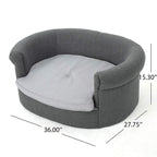 Christopher Knight Home Cassie Oval Charcoal &amp; Light Grey Fabric Dog Sofa