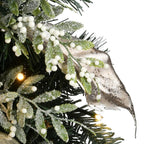 24 in. Pre-Lit Yuletide Glam Decorated Artificial Christmas Wreath with Bow, 50 LED Lights