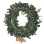 24 in. Pre-Lit Yuletide Glam Decorated Artificial Christmas Wreath with Bow, 50 LED Lights