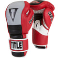 Title Boxing Gel Rush Hook &amp; Loop Bag Gloves - 12 oz. - Red/Gray/Black