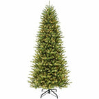 Puleo International 7.5 Foot Pre-Lit Slim Fraser Fir Artificial Christmas Tree