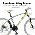 Piscis Adults 26" Mountain Bike,  24 Speed Suspension Hybrid Bicycle with Dual Disc Brake,Aluminum Frame City Bikes for Men and Women