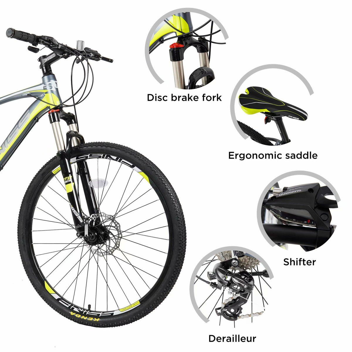 Vik Muniz 26 In., Mountain Hybrid Bicycle, 24 Speed Suspension with Fork, Dual Disc Brake Aluminum Frame City Bikes, Fits for Men and Women