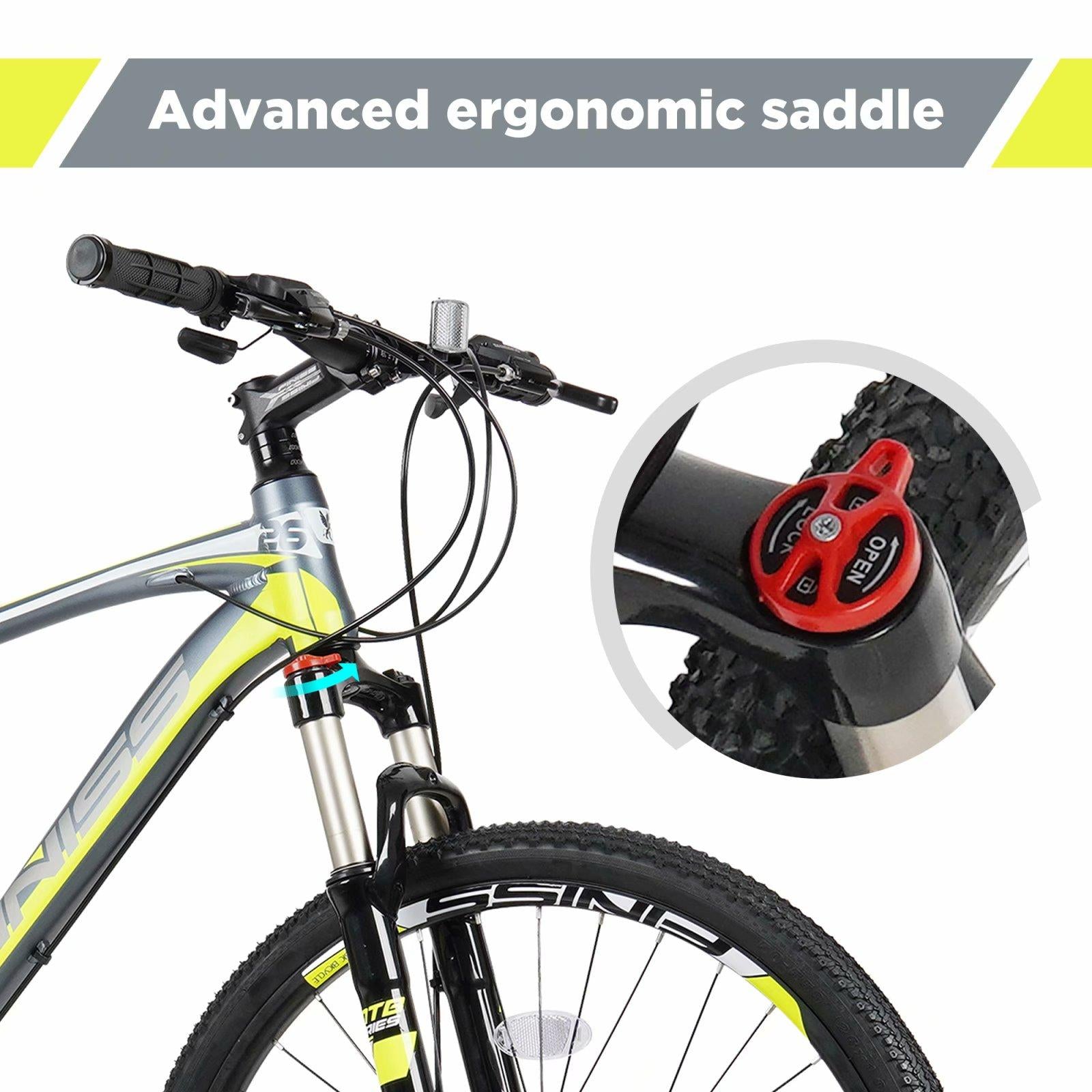 Piscis Adults 26" Mountain Bike,  24 Speed Suspension Hybrid Bicycle with Dual Disc Brake,Aluminum Frame City Bikes for Men and Women