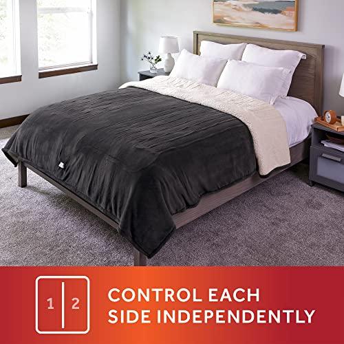 Sunbeam Heated Blanket Size Cozy Feet, Slate Grey (Used)