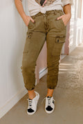 gia palm green cargo joggers