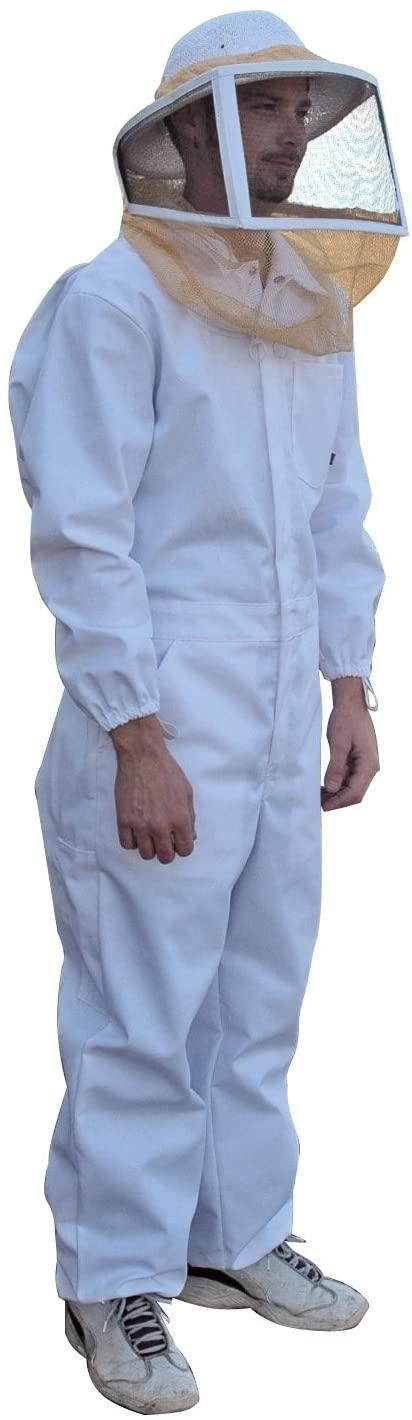 mann lake cl633 cotton/polyester deluxe bee suit with zipper veil, x-large