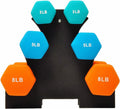 Romacci From Colored Neoprene Coated Dumbbell Set with Stand DB-358