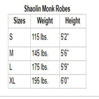 Shaolin Style Warrior Monk Robes