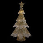 Joedot 46" LED Lighted Gold Mesh Christmas Tree Outdoor Decoration