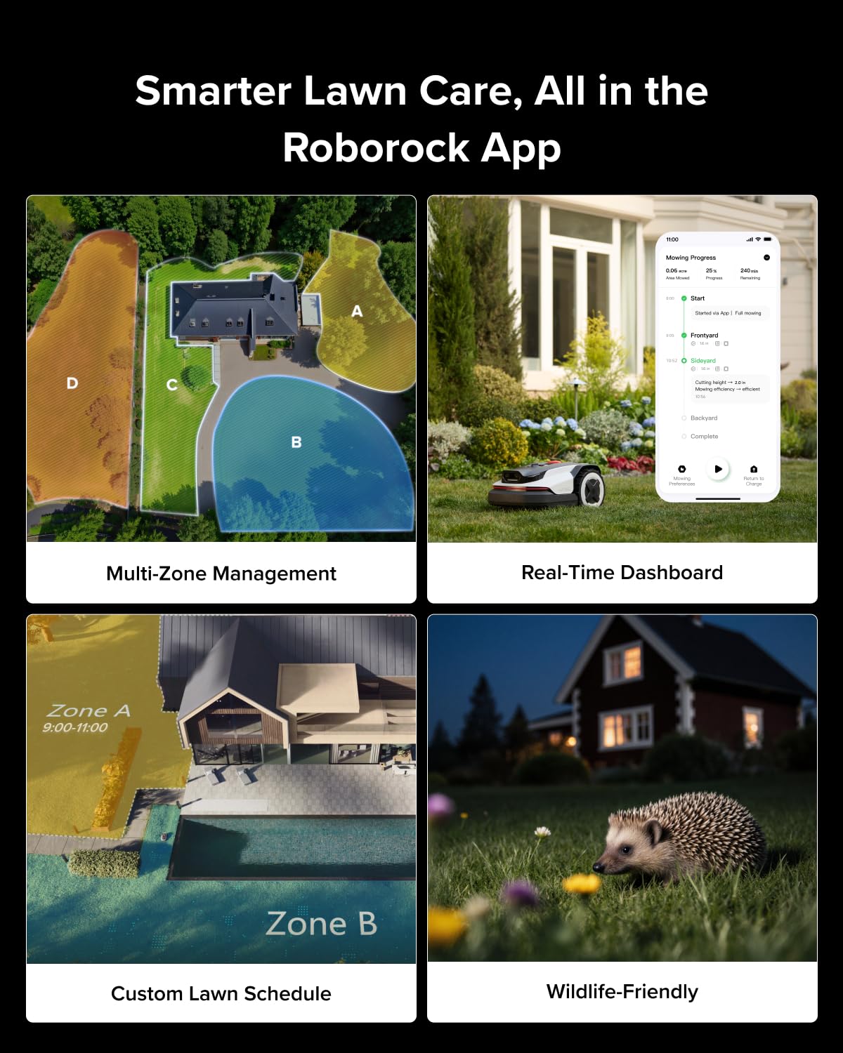 RockNeo Q110H Robot Lawn Mower, Wire-Robotic Lawn Mower with Full-Band RTK + VSLAM Navigation, Auto Mapping, AI Vision Obstacle Avoidance, App Control, 45% Slope, Covers Up to 1/4 Acre