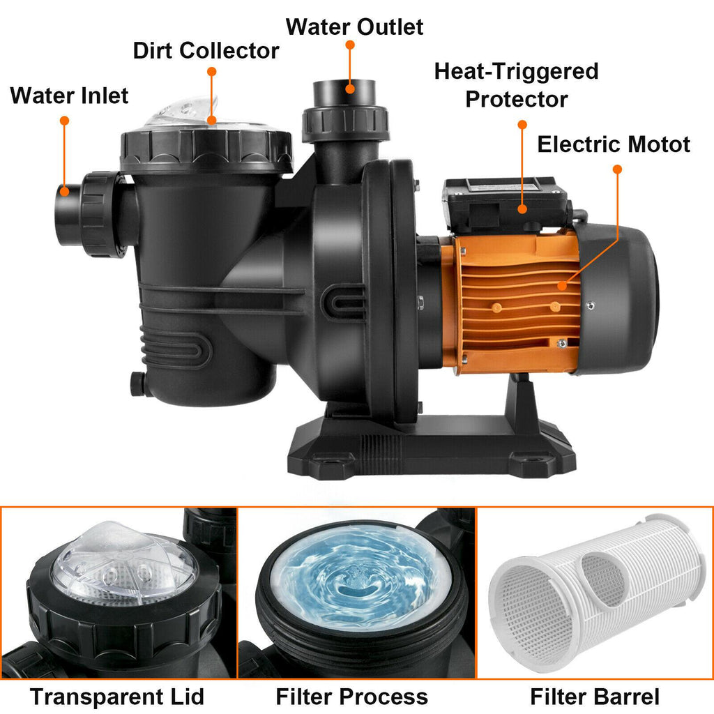 vevor 72v solar powered pool pump 1.6hp 136 gpm water pump w/ mppt controller