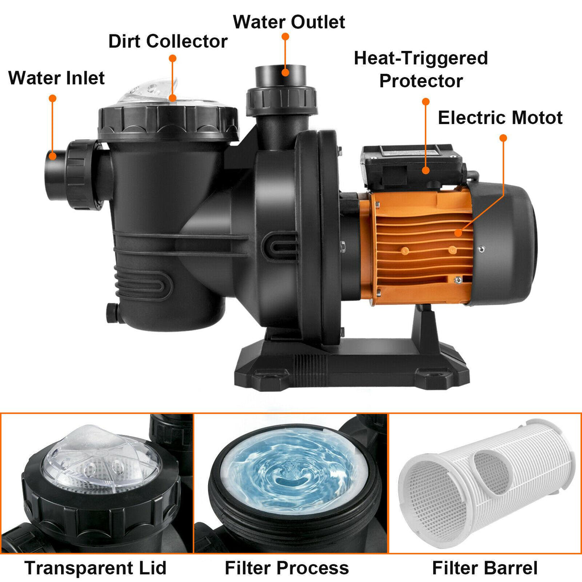 vevor 72v solar powered pool pump 1.6hp 136 gpm water pump w/ mppt controller