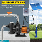 vevor 72v solar powered pool pump 1.6hp 136 gpm water pump w/ mppt controller