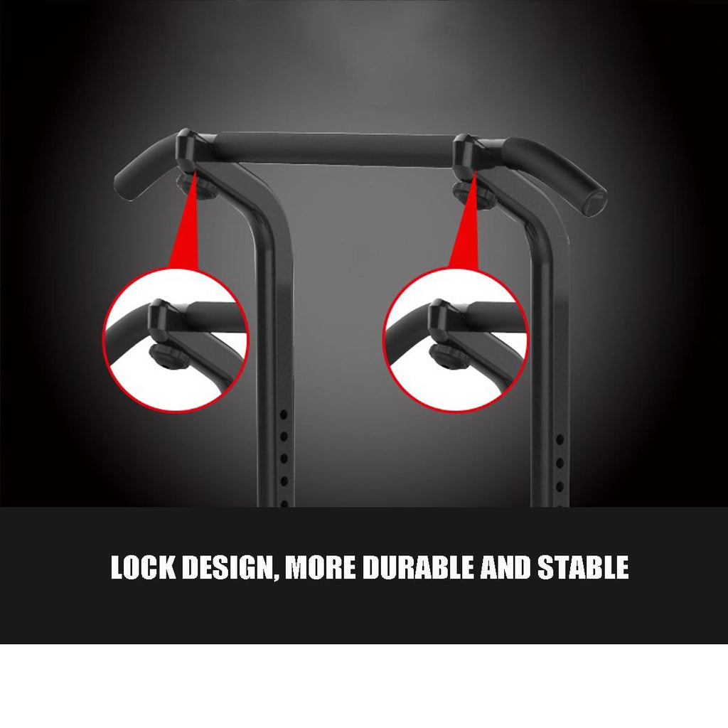 Power Tower Workout Pull Up &amp; Dip Station Adjustable Multi-Function Home Gym Fitness Equipment, 551lb, Black+Red