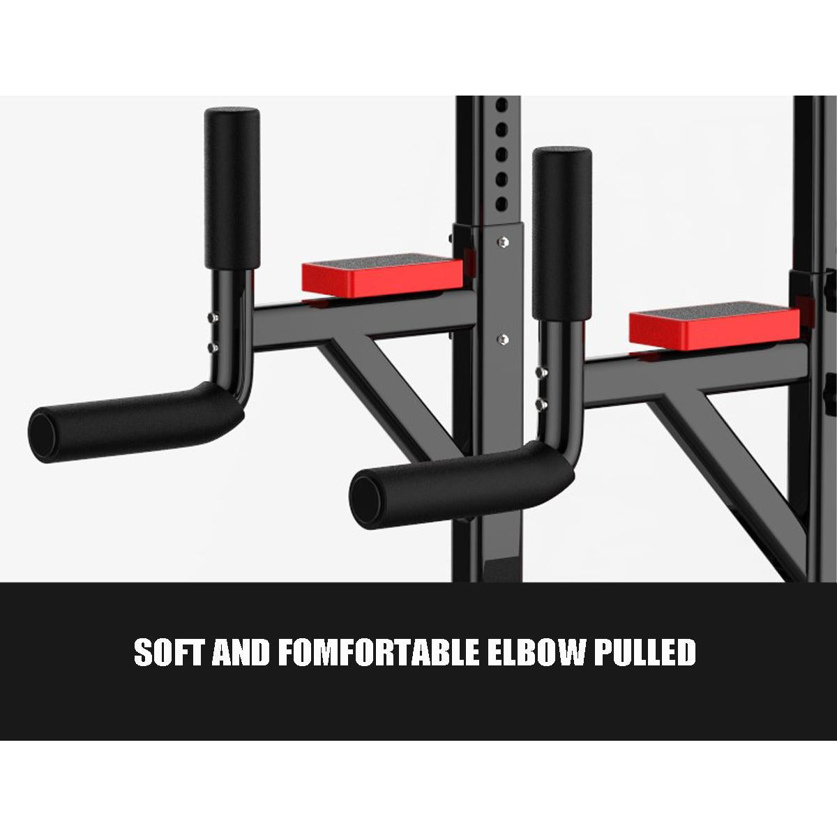 Heavy Duty Adjustable Power Tower Multi-Function Strength Training Dip Stand Workout Station Fitness Equipment for Home Gym, 550lb, Black