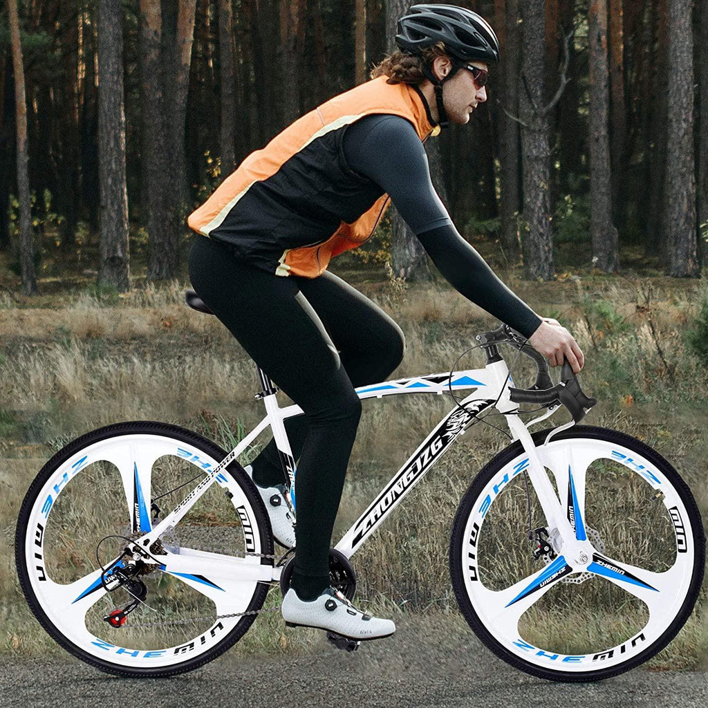 Commuters Aluminum Full Suspension Road Bike 21 Speed Disc Brakes, 700c Bicycle Cycling for Mens Womens[Stock in U.S]