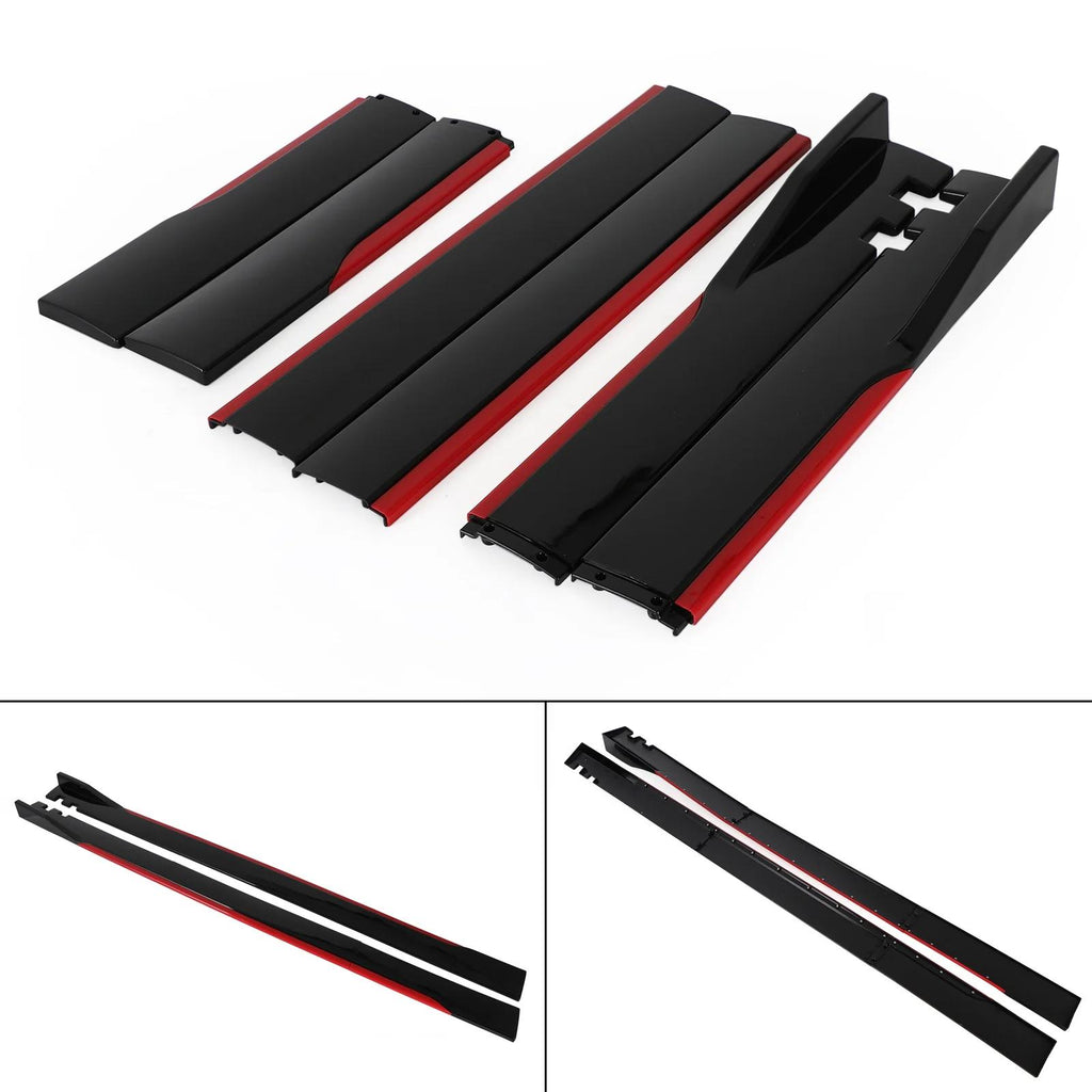 78.7" Universal Side Skirt Extensions Rocker Panel Splitters Lip Polypropylene For BMW F32 F33 F36 4-Series 420i 430i 440i Generic