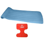 Vos 72 Inch Soft Wavy Foam UV Chlorine Protected Water Float Lounger and Oasis Water Saddle Seat, Barrier Blue &amp; Coral Orange