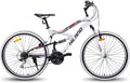 Hiland 26 Inch Mountain Bike MTB Bicycle Full-Suspension 18/21 Speeds Drivetrain Cycling Urban Commuter City Bicycle 3 Colors