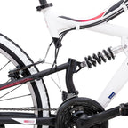 Hiland 26 Inch Mountain Bike MTB Bicycle Full-Suspension 18/21 Speeds Drivetrain Cycling Urban Commuter City Bicycle 3 Colors