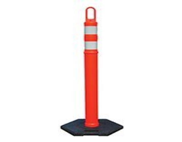 TrafFix Devices 48" Delineator cones (Orange) with 12lb bases. Set of 4 cones / 4 bases.