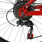 HTNBO 26 Inch Full Suspension Mountain Bike 21 Speed Folding Bike Non-Slip Red Bicyle
