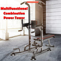 Power Tower Dip Station Pull Up Bar Strength Training With Dumbbell Bench