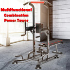 Power Tower Dip Station Pull Up Bar Strength Training With Dumbbell Bench