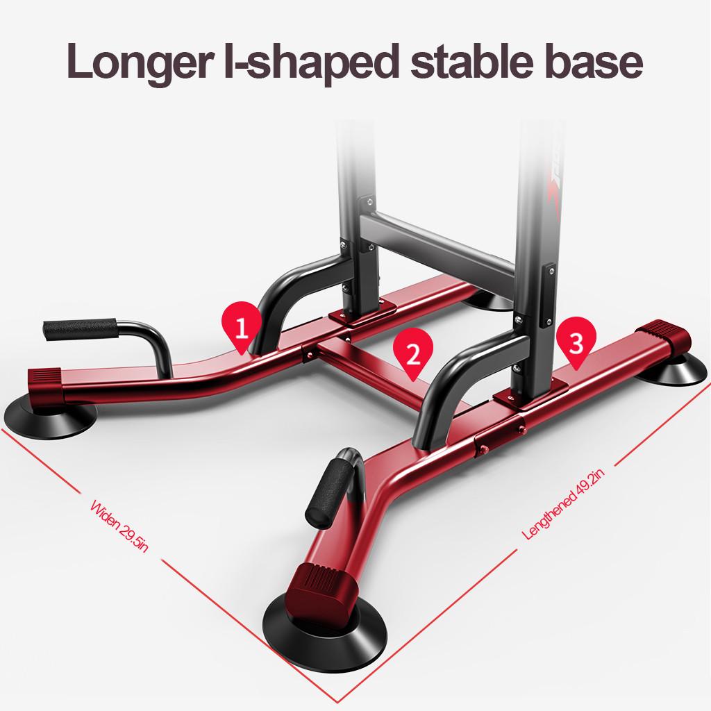 Power Tower Dip Station Pull Up Bar Strength Training With Dumbbell Bench