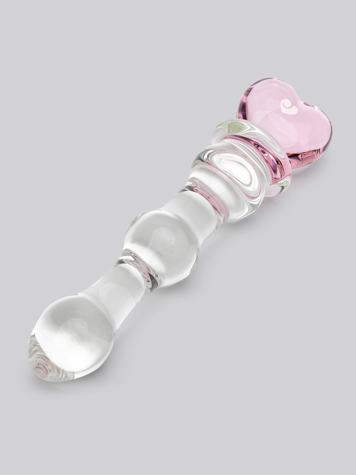 Lovehoney Crystal Heart Wavy Glass Dildo 6 Inch, Clear