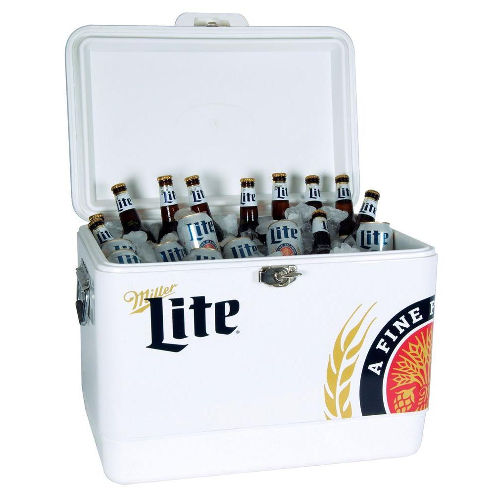 54 Qt.  Steel Miller Lite Ice Chest Cooler