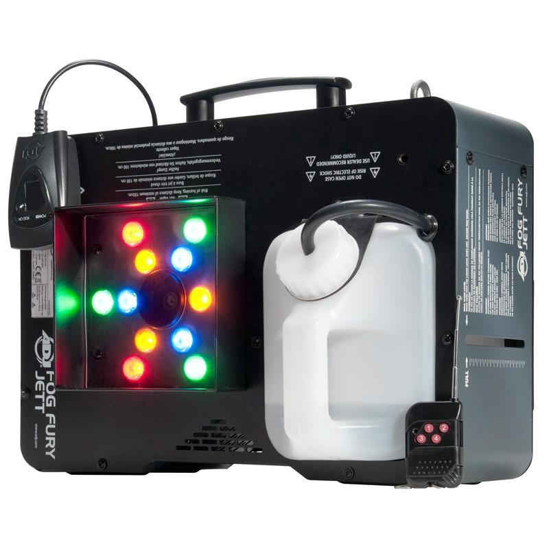 American DJ Fog Fury Jett 700W Vertical Fog Machine w/12 LED+Battery Par Light
