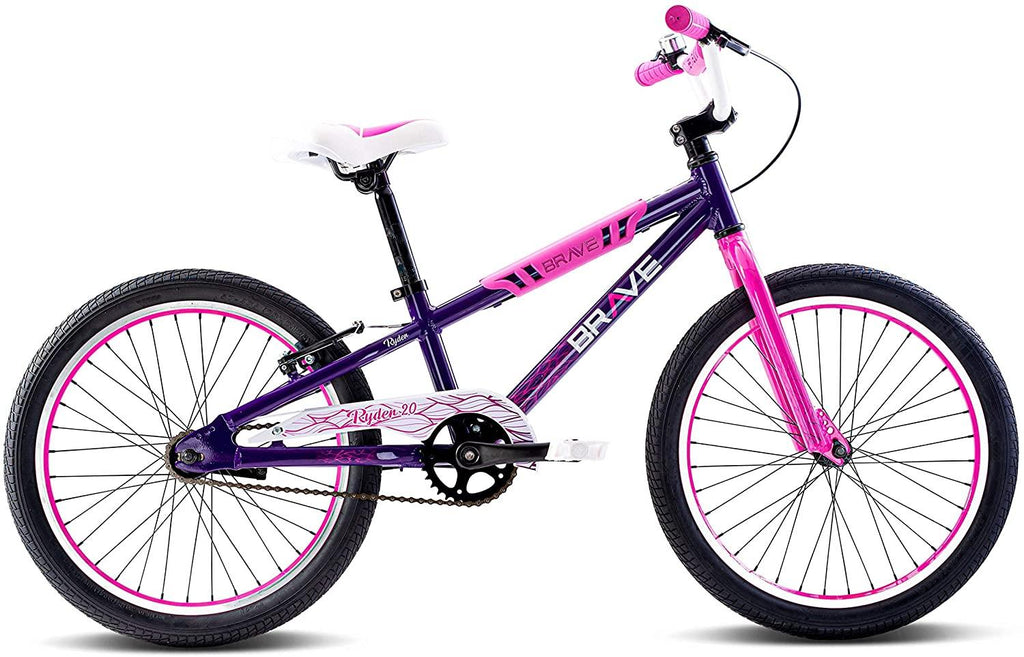 Brave Purple Freestyle BMX Kids 20" Bicycle, Lightweight Aluminum Frame and Fork, Easy to Ride! Premium Parts, Premium Safety, Without Premium Price!
