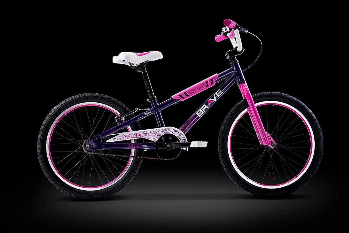 Brave Purple Freestyle BMX Kids 20" Bicycle, Lightweight Aluminum Frame and Fork, Easy to Ride! Premium Parts, Premium Safety, Without Premium Price!