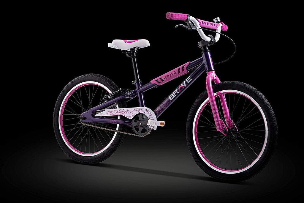 Brave Purple Freestyle BMX Kids 20" Bicycle, Lightweight Aluminum Frame and Fork, Easy to Ride! Premium Parts, Premium Safety, Without Premium Price!